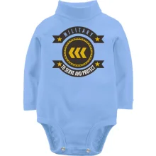 Дитяче боді з довгим рукавом military to serve and protect