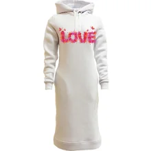 Худи платье с надписью "Love" из цветов
