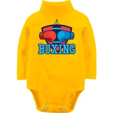 Детское боди с длинным рукавом boxing с перчатками