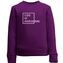 Дитячий світшот з написом "Css is awesome"