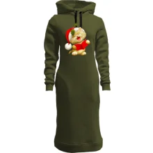 Худи платье с Рождественским котёнком