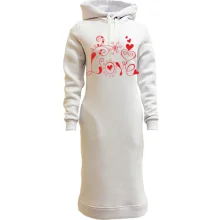 Худи платье Love с завитками и сердцами