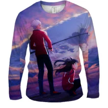 Мужской 3D лонгслив Anime girl and boy.