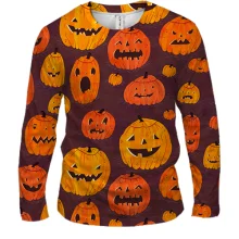 Чоловічий 3D лонгслів Halloween pattern..