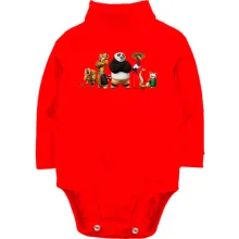 Детское боди с длинным рукавом с героями мультфильма "Кунг-фу панда"