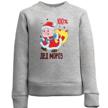 Детский свитшот с надписью "100% Дед Мороз"
