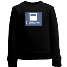 Детский свитшот i love stogramm (я люблю стограмм)