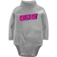 Дитяче боді з довгим рукавом Green day рожевий логотип