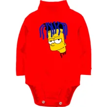 Детское боди с длинным рукавом с Бартом Симпсоном в образе Lil Pump (2)