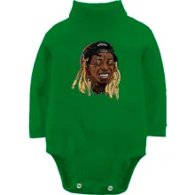 Детское боди с длинным рукавом с улыбающимся Lil Wayne