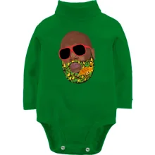 Детское боди с длинным рукавом с Rick Ross и цветочной бородой