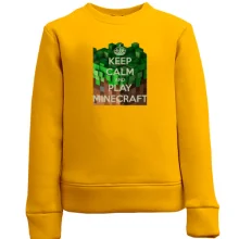 Детский свитшот с надписью "Keep calm and play Minecraft"