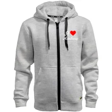 Мужское худи на молнии Я люблю Альбину (курсив)