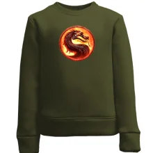 Детский свитшот с огненным логотипом Mortal Kombat
