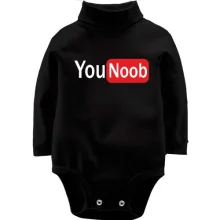 Детское боди с длинным рукавом с надписью "You Noob"