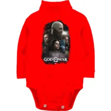 Детское боди с длинным рукавом с постером игры God of War
