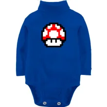 Детское боди с длинным рукавом с грибом из игры "Mario"