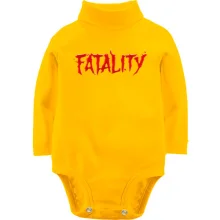 Детское боди с длинным рукавом с надписью Fatality (Mortal Kombat)