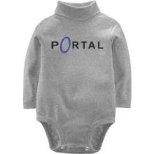 Детское боди с длинным рукавом с логотипом игры Portal