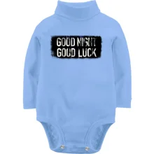 Детское боди с длинным рукавом с надписью Good Night - Good Luck