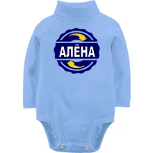 Детское боди с длинным рукавом с именем Алёна в круге