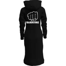 Худі сукня з кулаком і написом Hardcore