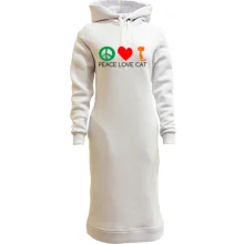 Худи платье peace love cats