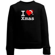 Дитячий світшот з написом "I love Xmas"