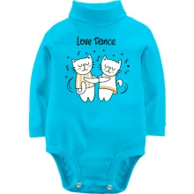 Детское боди с длинным рукавом с котиками love dance