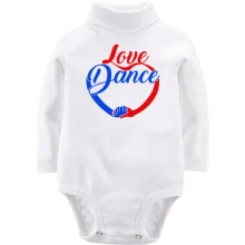 Детское боди с длинным рукавом с надписью "Love Dance"