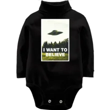 Детское боди с длинным рукавом I want to believe