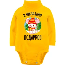 Дитяче боді з довгим рукавом В очікуванні подарунків (2)