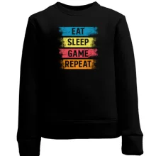 Дитячий світшот Eat Sleep Game Repeat
