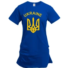 Подовжена футболка з написом «Ukraine» і тризубом