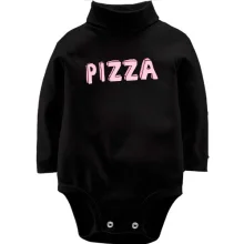 Детское боди с длинным рукавом с надписью "Pizza"
