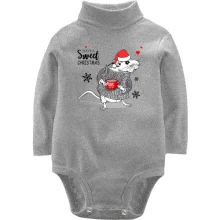 Детское боди с длинным рукавом с надписью "Have a sweet christmas"