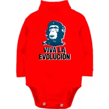 Детское боди с длинным рукавом с надписью "Viva la Evolution"