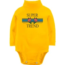 Детское боди с длинным рукавом с надписью "Super Trend"