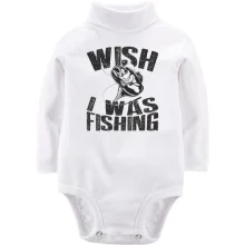 Детское боди с длинным рукавом Wish I was fishing
