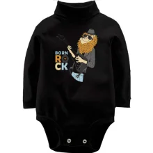 Детское боди с длинным рукавом Born to Rock Лев с гитарой