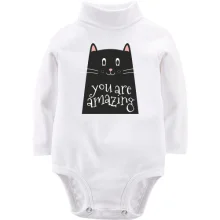 Детское боди с длинным рукавом Black Cat Черный кот