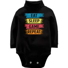 Детское боди с длинным рукавом Eat Sleep Game Repeat