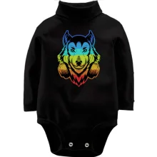 Дитяче боді з довгим рукавом Rainbow Wolf