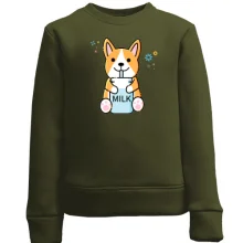 Дитячий світшот Corgi drinks Milk