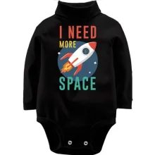 Дитяче боді з довгим рукавом I need more space з ракетою
