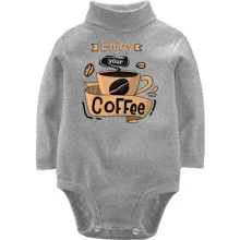 Детское боди с длинным рукавом Enjoy your coffee