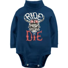 Дитяче боді з довгим рукавом Ride or Die з черепом
