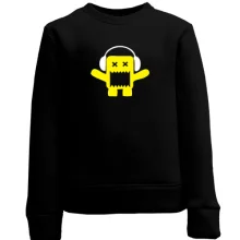Детский свитшот Yellow monster in the headphones.
