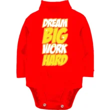 Детское боди с длинным рукавом Dream big - work hard