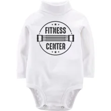 Детское боди с длинным рукавом с надписью "FITNESS CENTER"